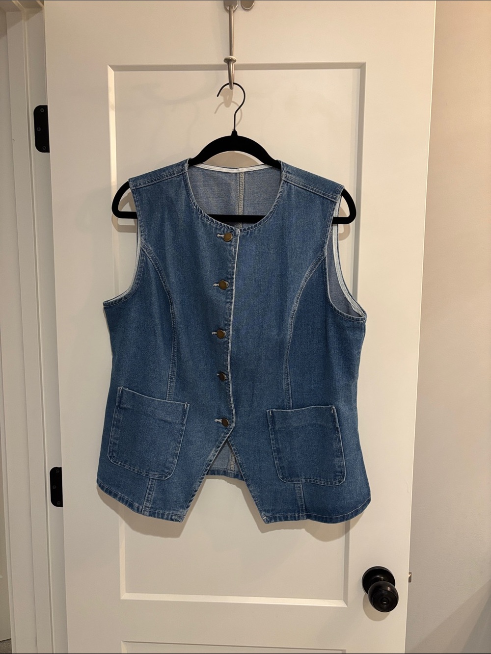 Amazon Sleeveless Denim Vest in Medium Blue
